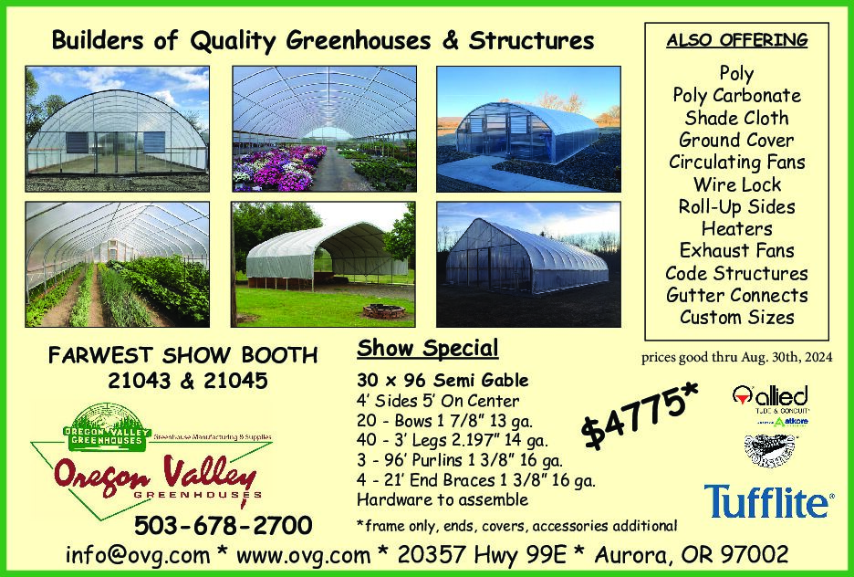 Oregon Valley Greenhouses Specials